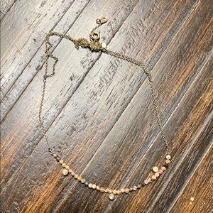 Chic Gold and Pink Beaded Necklace